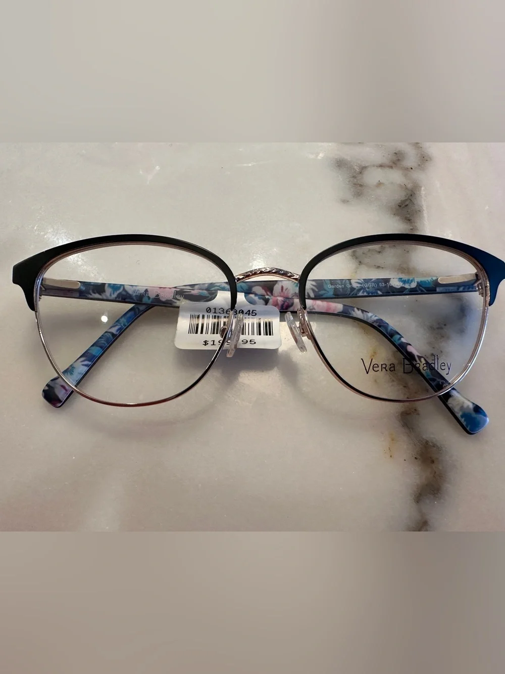 Vera Bradley Jennie Garden Grove Black Gold Floral Eyeglass Frames - NWT